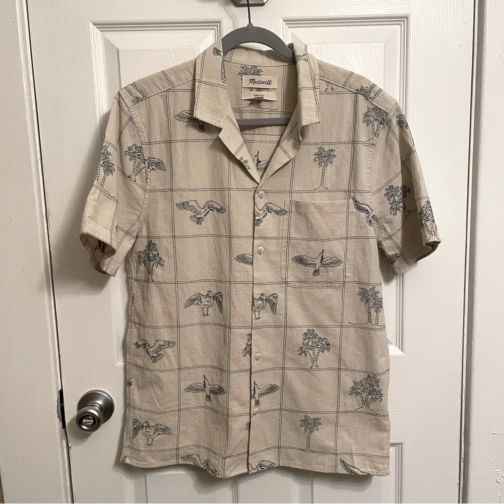 Madewell Men’s Crinkled Embroidered Easy Shirt
